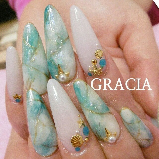 春 夏 梅雨 海 リゾート Gracia Mのネイルデザイン No ネイルブック