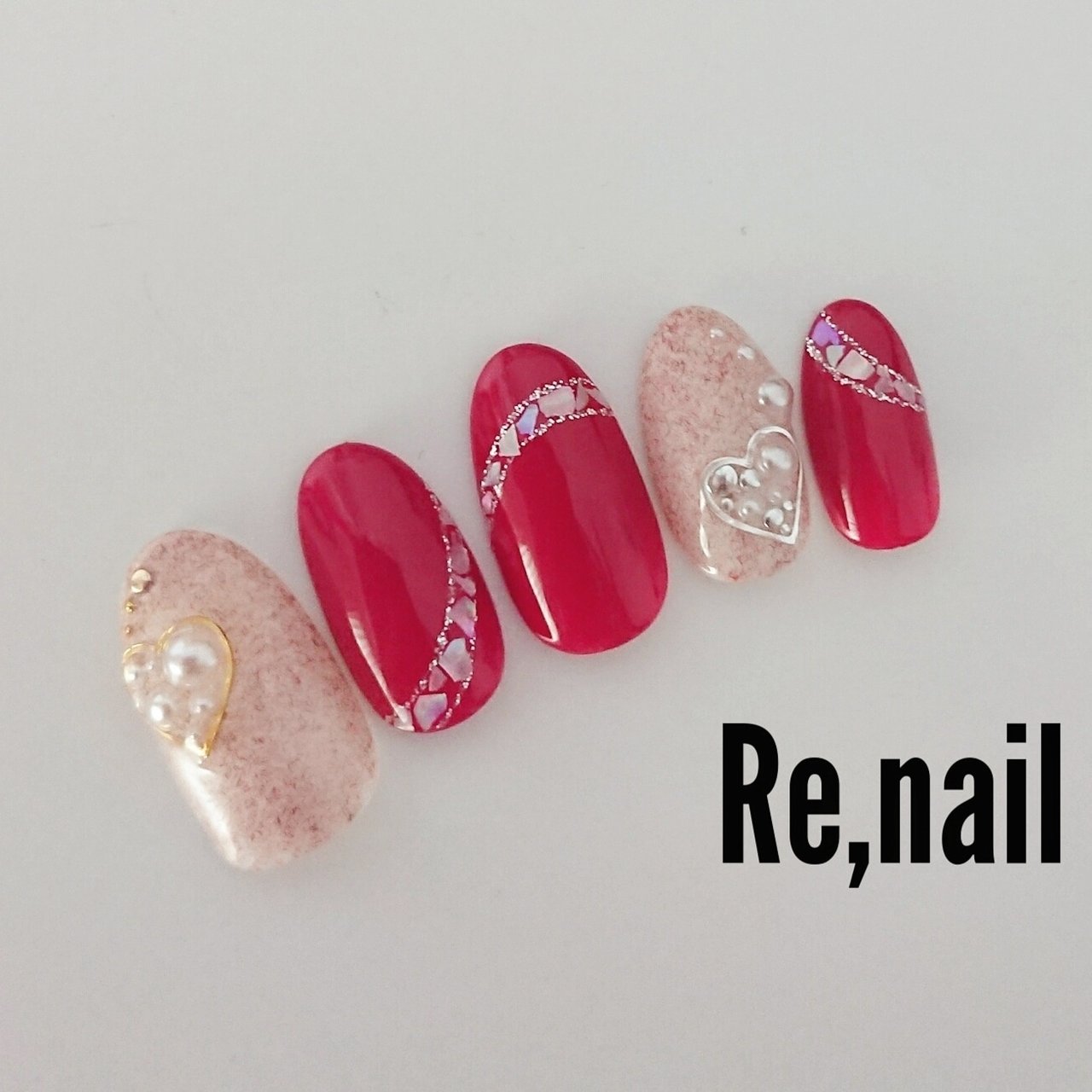 オールシーズン バレンタイン パーティー デート ラメ Re Nail のネイルデザイン No ネイルブック