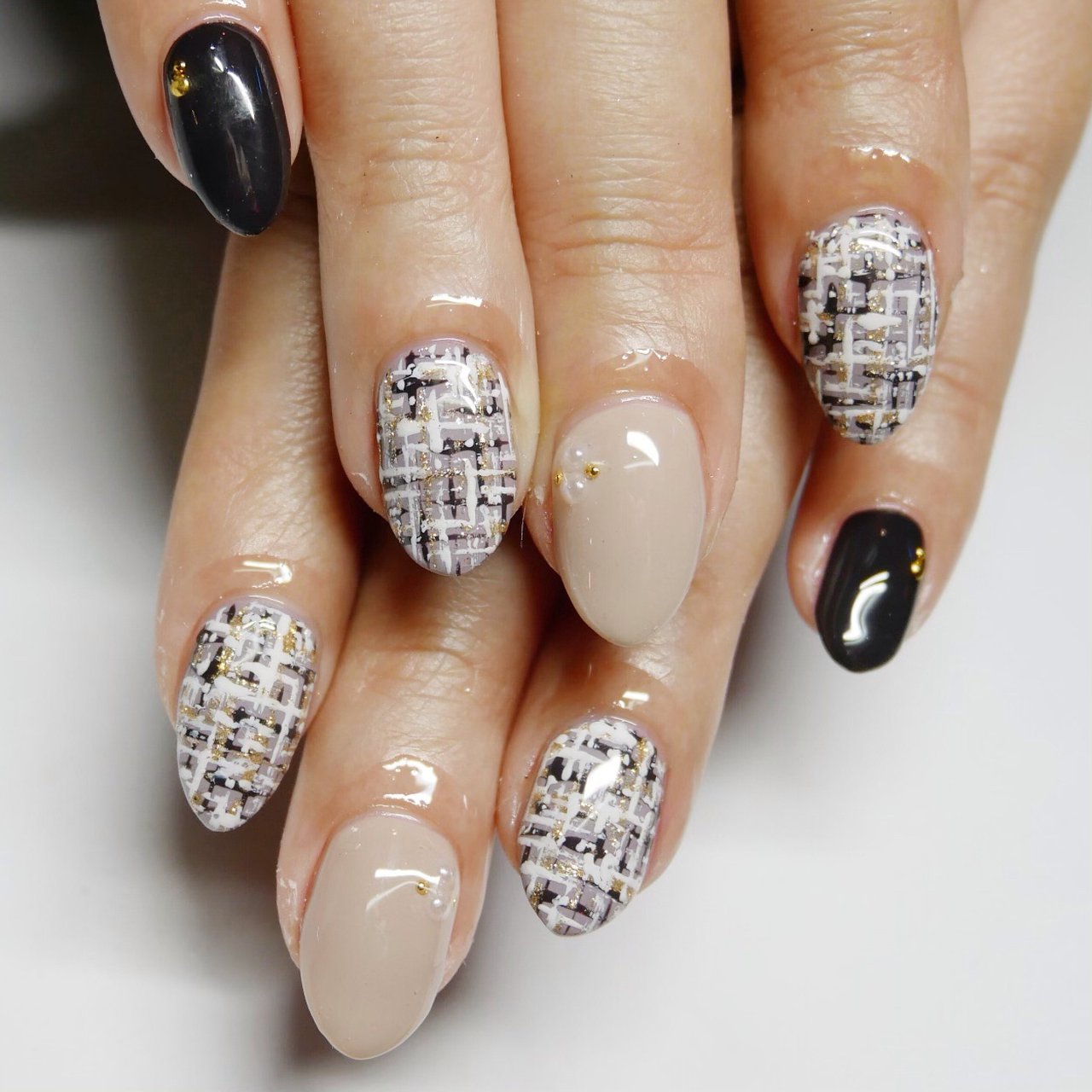 秋 冬 ツイード Nail Salon Lallure のネイルデザイン No ネイルブック