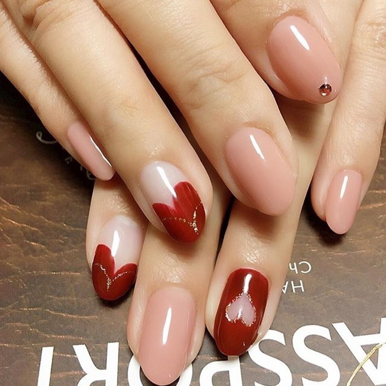 バレンタイン ハンド ハート ミディアム ピンク Nailroom Aoiのネイルデザイン No ネイルブック