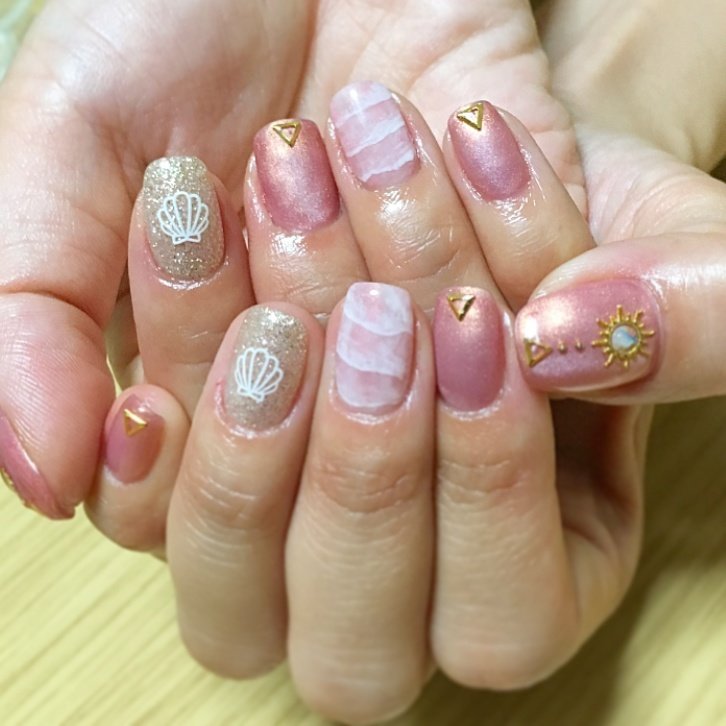 ハンド ミディアム ピンク ジェル お客様 Progress Nailのネイルデザイン No ネイルブック