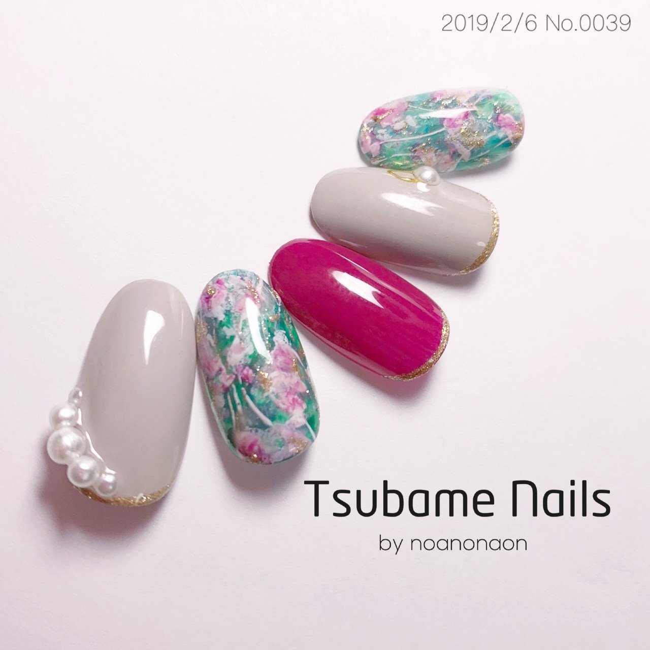 春 夏 ハンド フラワー ミディアム なのん By Tsubamenailsのネイルデザイン No ネイルブック