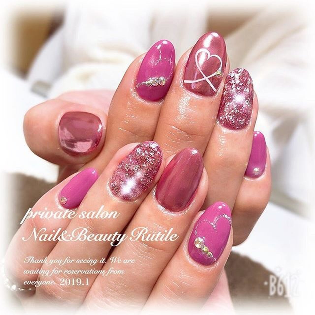 バレンタイン/ブライダル/デート/女子会/ラメ - Nail&BeautyRutile 