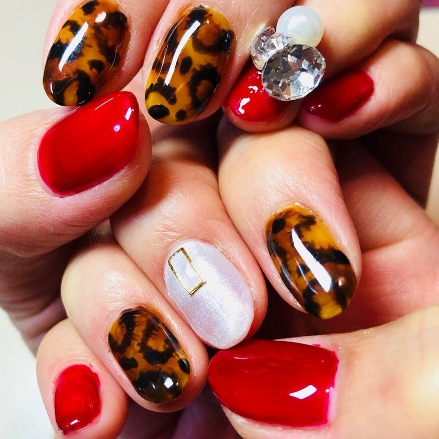 ハンド レオパード ジェル セルフネイル Orivernailのネイルデザイン No 3968806 ネイルブック