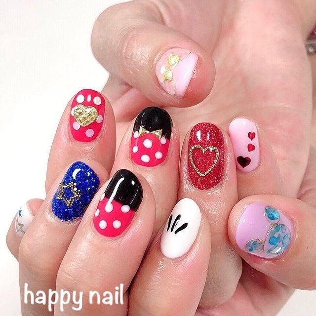 オールシーズン 旅行 ラメ ホログラム ハート Happy Nailのネイルデザイン No ネイルブック