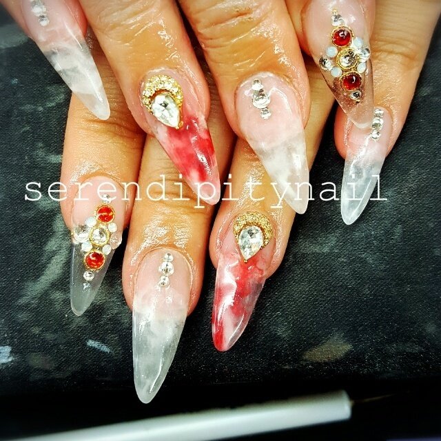 春 夏 ハンド マーブル ロング Shiikun08のネイルデザイン No ネイルブック