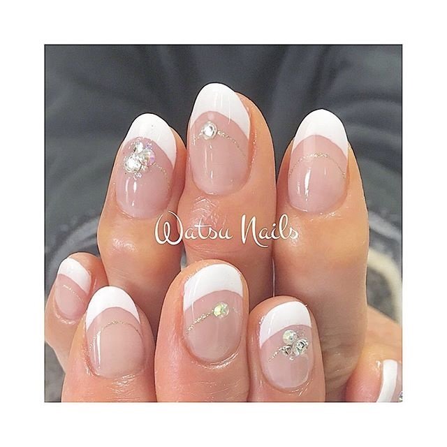 オールシーズン ブライダル パーティー ハンド フレンチ Watsunailsのネイルデザイン No ネイルブック