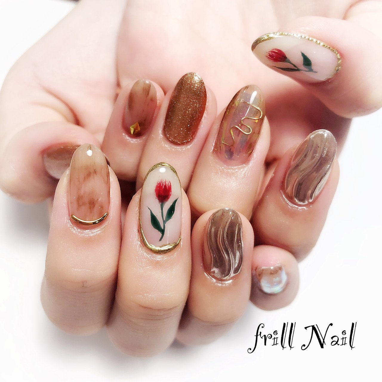 春 冬 ハンド ニュアンス ロング Frillnailのネイルデザイン No ネイルブック