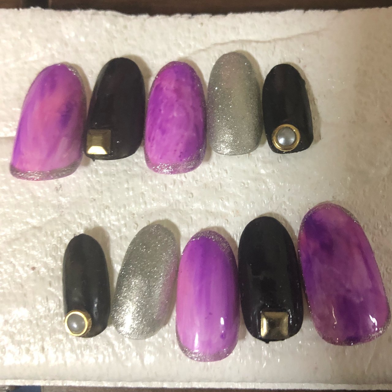 オールシーズン ハンド パープル ブラック シルバー Speranzanai元lz S Nailのネイルデザイン No ネイル ブック