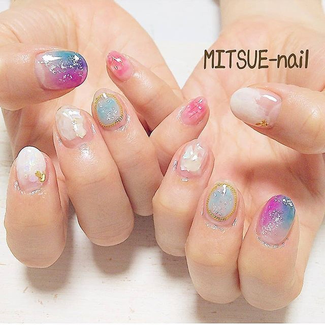 オールシーズン ハンド ショート クリア ピンク Mitsue Nailのネイルデザイン No ネイルブック