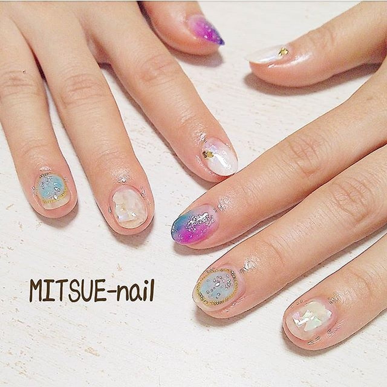 オールシーズン ハンド ショート クリア ピンク Mitsue Nailのネイルデザイン No ネイルブック