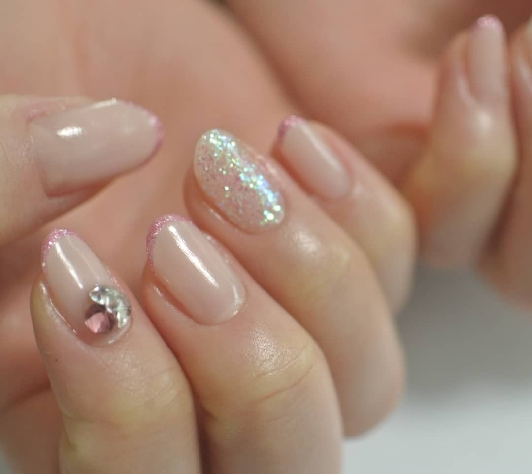 ハンド シンプル フレンチ グラデーション ビジュー Nailsshineのネイルデザイン No ネイルブック