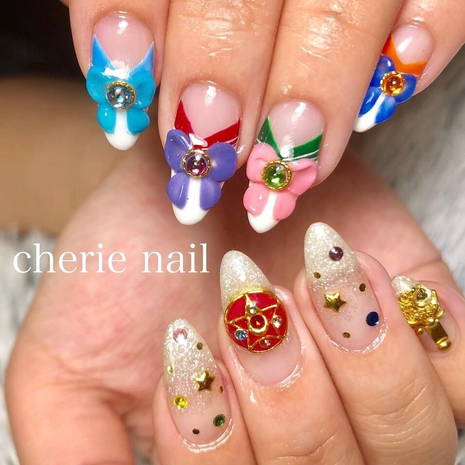 オールシーズン 女子会 ハンド キャラクター ロング Cherie Nailのネイルデザイン No ネイルブック