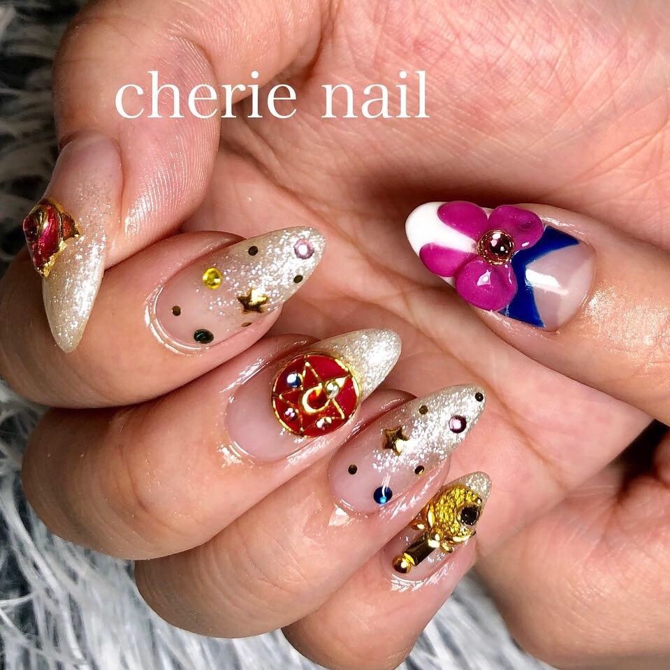 オールシーズン 女子会 ハンド キャラクター ロング Cherie Nailのネイルデザイン No ネイルブック