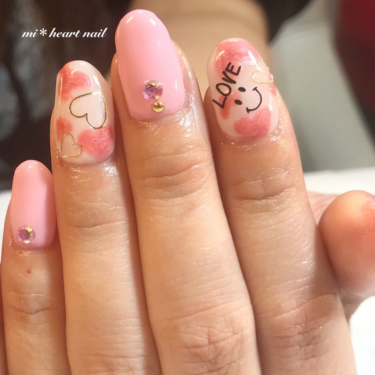 バレンタイン ハンド ハート ロング ホワイト Mi Heart Nailのネイルデザイン No ネイルブック