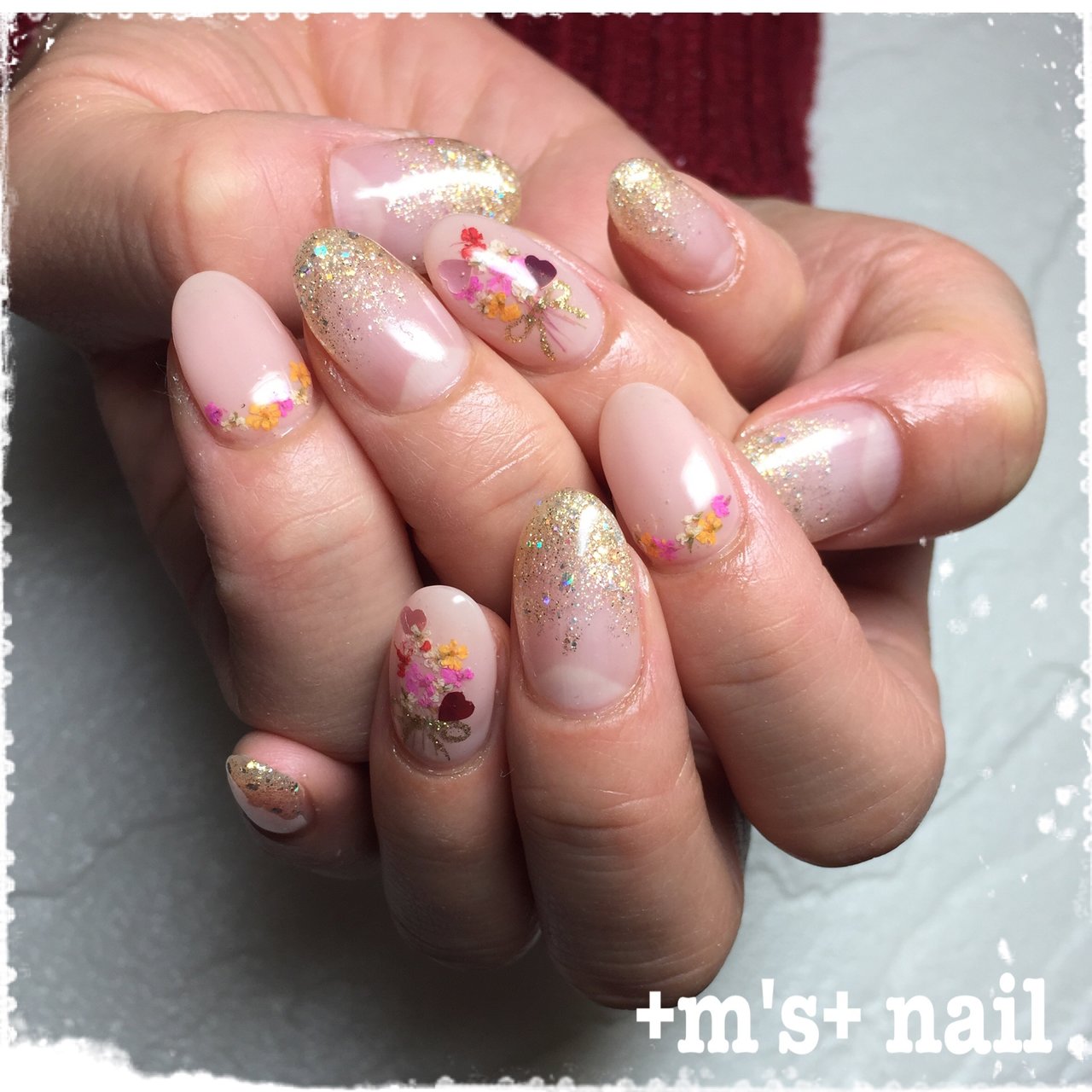 春 デート 女子会 ハンド ラメ M S Nailのネイルデザイン No ネイルブック