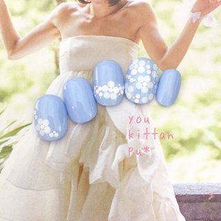 卒業式 水色 袴のネイルデザイン ネイルブック