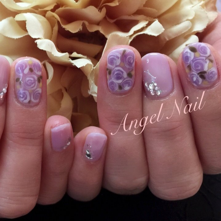 春 ハンド ワンカラー フラワー ジェル Angel Nail のネイルデザイン No ネイルブック