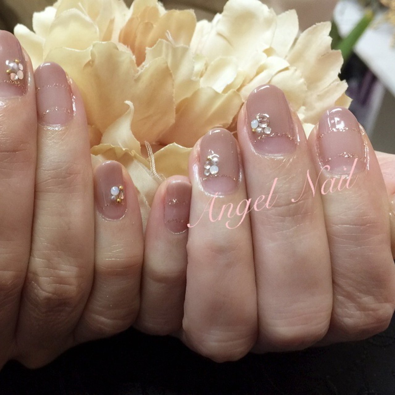 春 冬 ハンド フレンチ ベージュ Angel Nail のネイルデザイン No ネイルブック