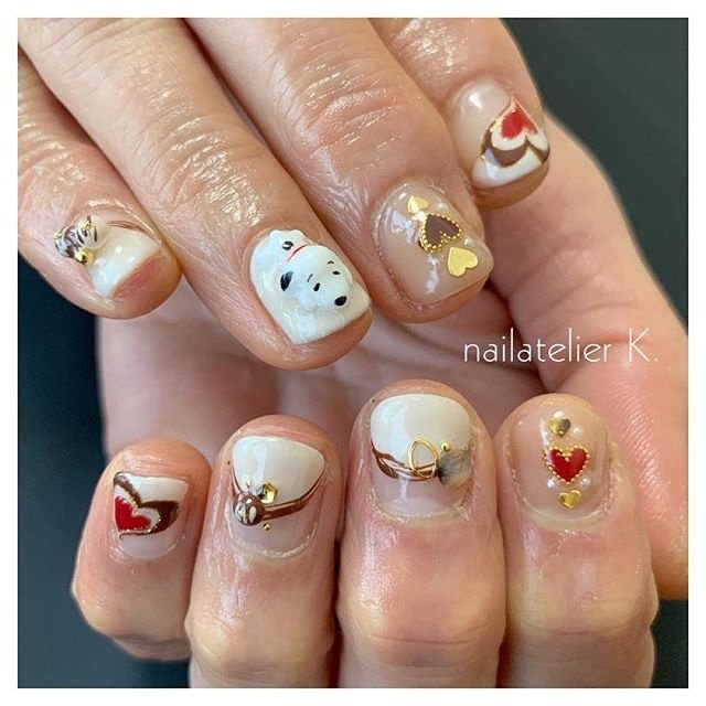 ビジュー アニマル柄 ハート 3d スイーツ Nailatelier Kのネイルデザイン No ネイルブック