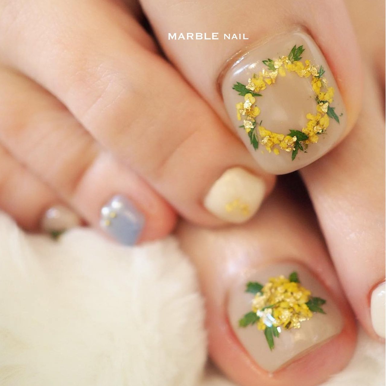 春 フット フラワー ジェル Marble Hair Nail マーブルのネイルデザイン No 399 ネイルブック
