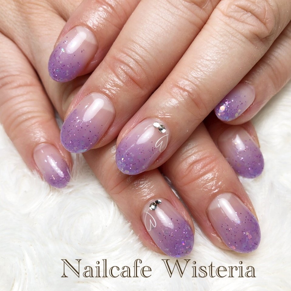 オールシーズン ハンド パープル Nailcafewisteriaのネイルデザイン No ネイルブック