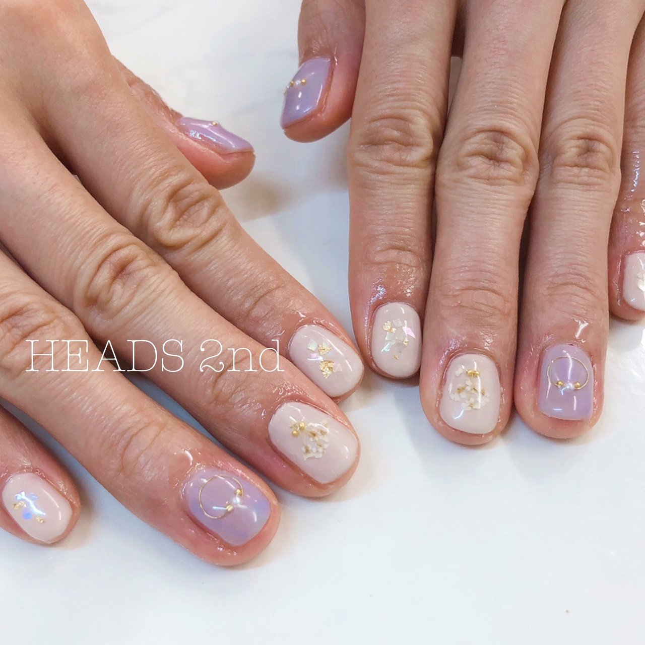 ブライダル ハンド 押し花 ショート ホワイト Heads2nd Nailのネイルデザイン No 4003075 ネイルブック