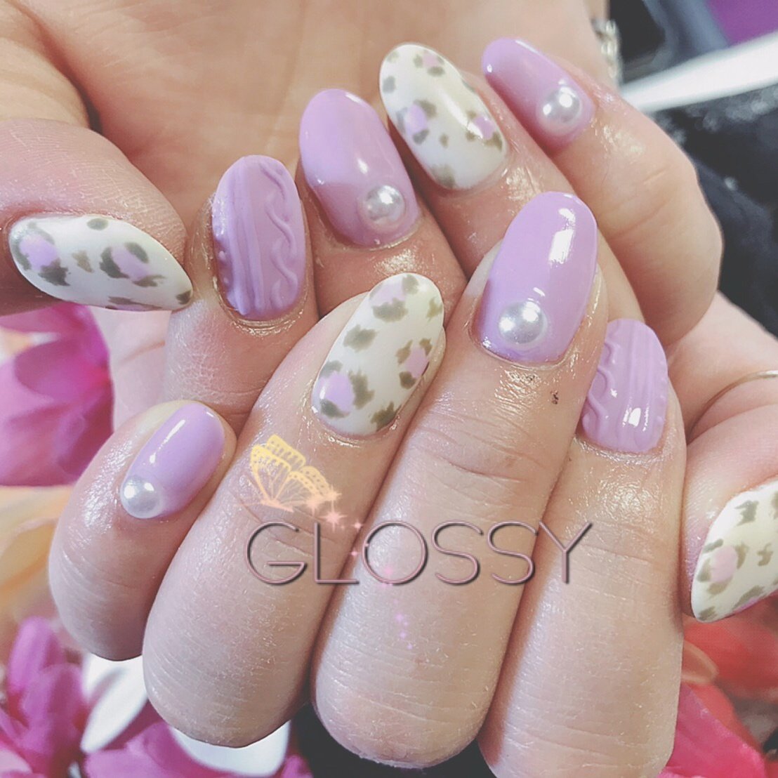 冬 オールシーズン ハンド アニマル柄 ニット Glossyのネイルデザイン No ネイルブック