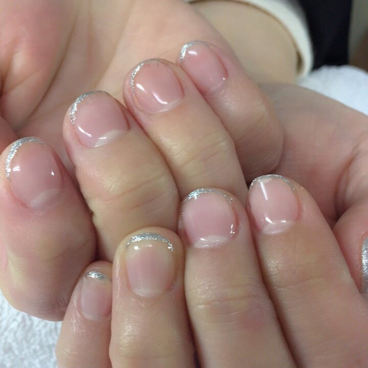 オールシーズン オフィス ハンド フレンチ ラメ Asami Glam Nのネイルデザイン No ネイルブック