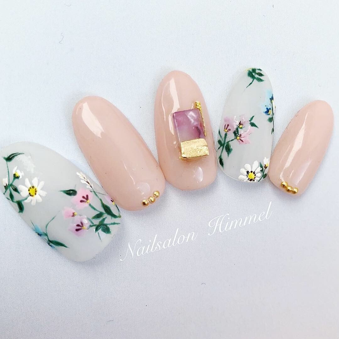 春 オフィス デート 女子会 ハンド Nail Himmelのネイルデザイン No