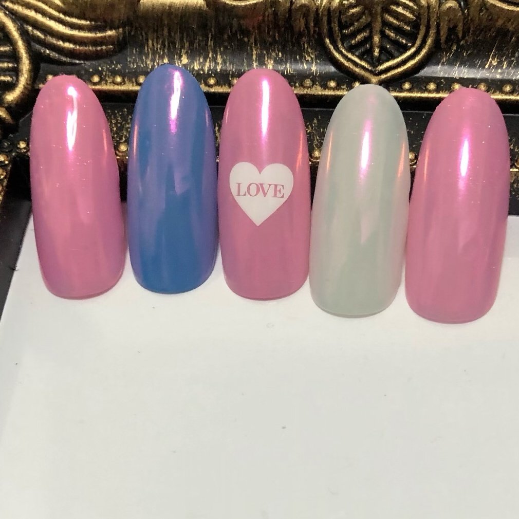 オールシーズン ハンド ワンカラー ピンク 水色 Half Moon Nailのネイルデザイン No ネイルブック