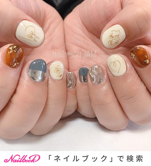 春 秋 冬 オールシーズン ハンド Nailresort Jamのネイルデザイン No ネイルブック