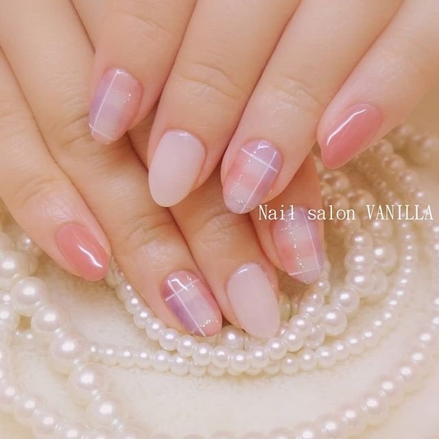 春 オールシーズン オフィス シンプル チェック Nailsalonvanillaのネイルデザイン No ネイルブック