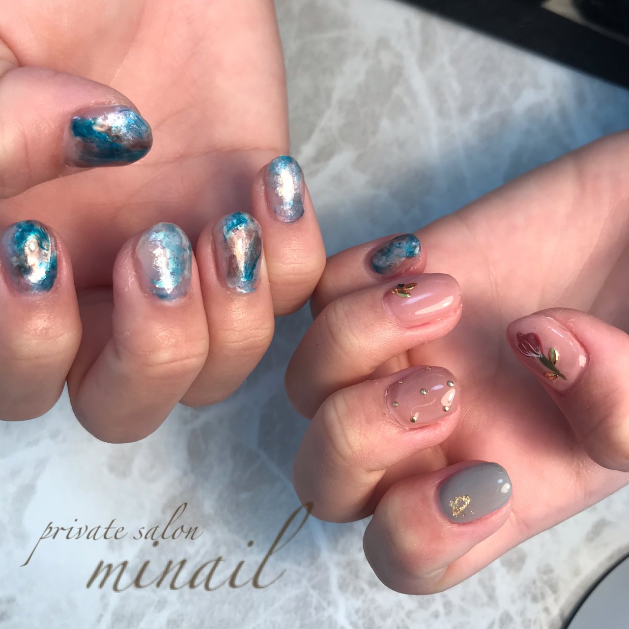 春 ハンド ニュアンス ショート ベージュ 松山プライベートサロン Minail ミネイル のネイルデザイン No ネイルブック