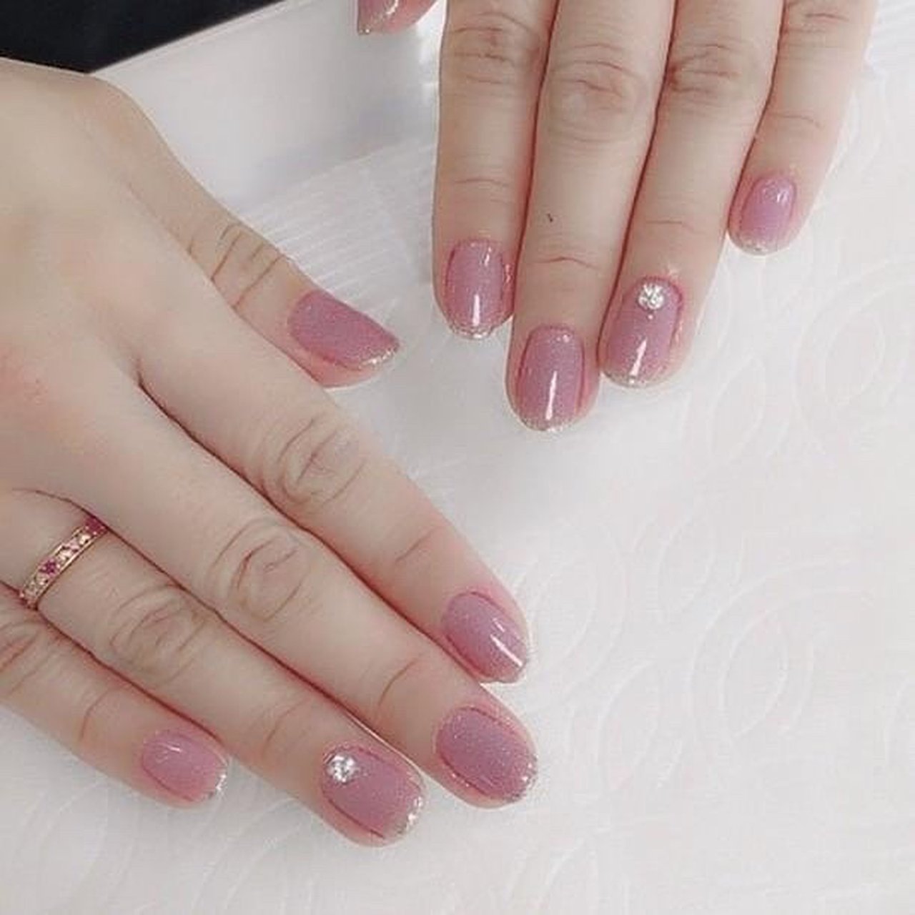 オールシーズン ワンカラー ショート ピンク ジェル Nail Salon Rose 56のネイルデザイン No ネイルブック