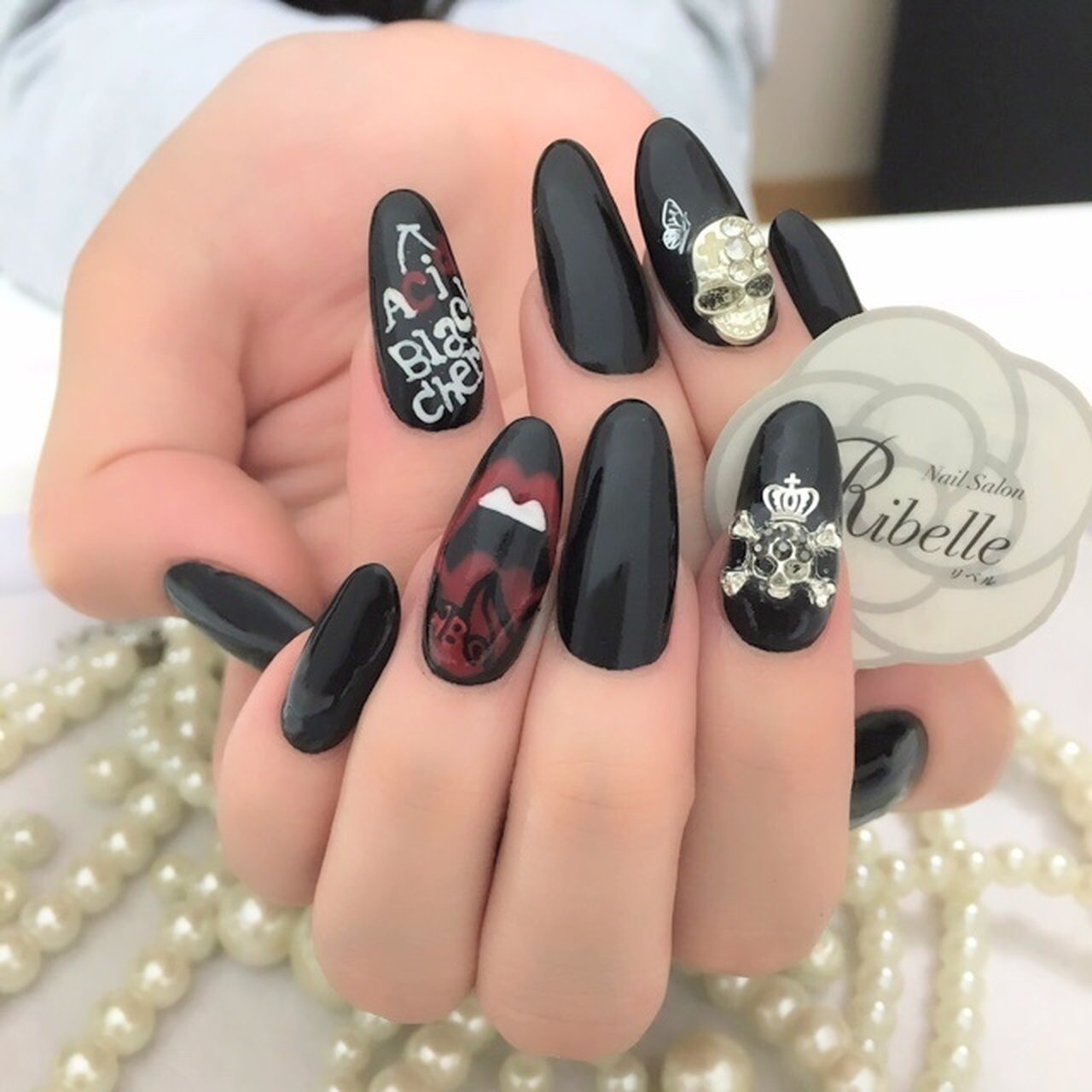 No160 ワンピース ブラック ネイルパーツ No160 ワンピース ブラック ネイルパーツ ハロウィン/パーティー