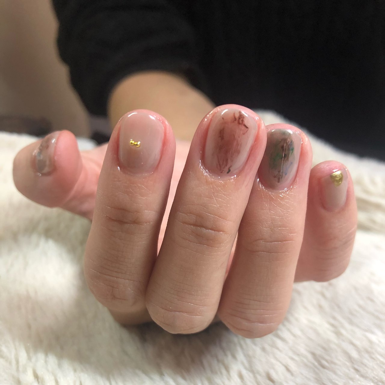 春/オールシーズン/ハンド/ニュアンス/ショート - chika33nailのネイル 