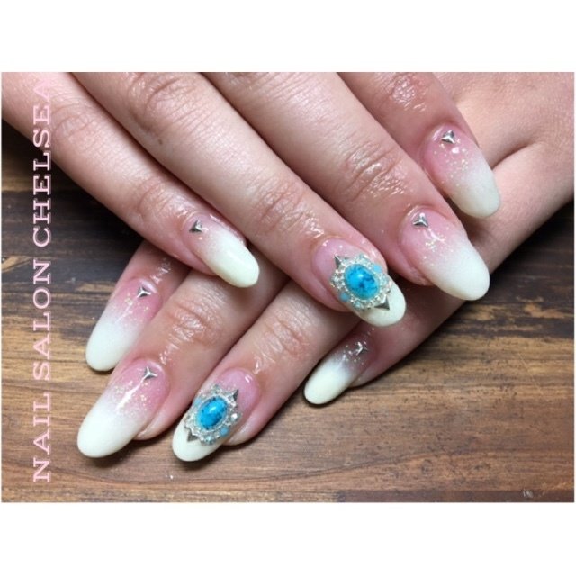 夏 海 リゾート ハンド グラデーション Chelseanailのネイルデザイン No ネイルブック