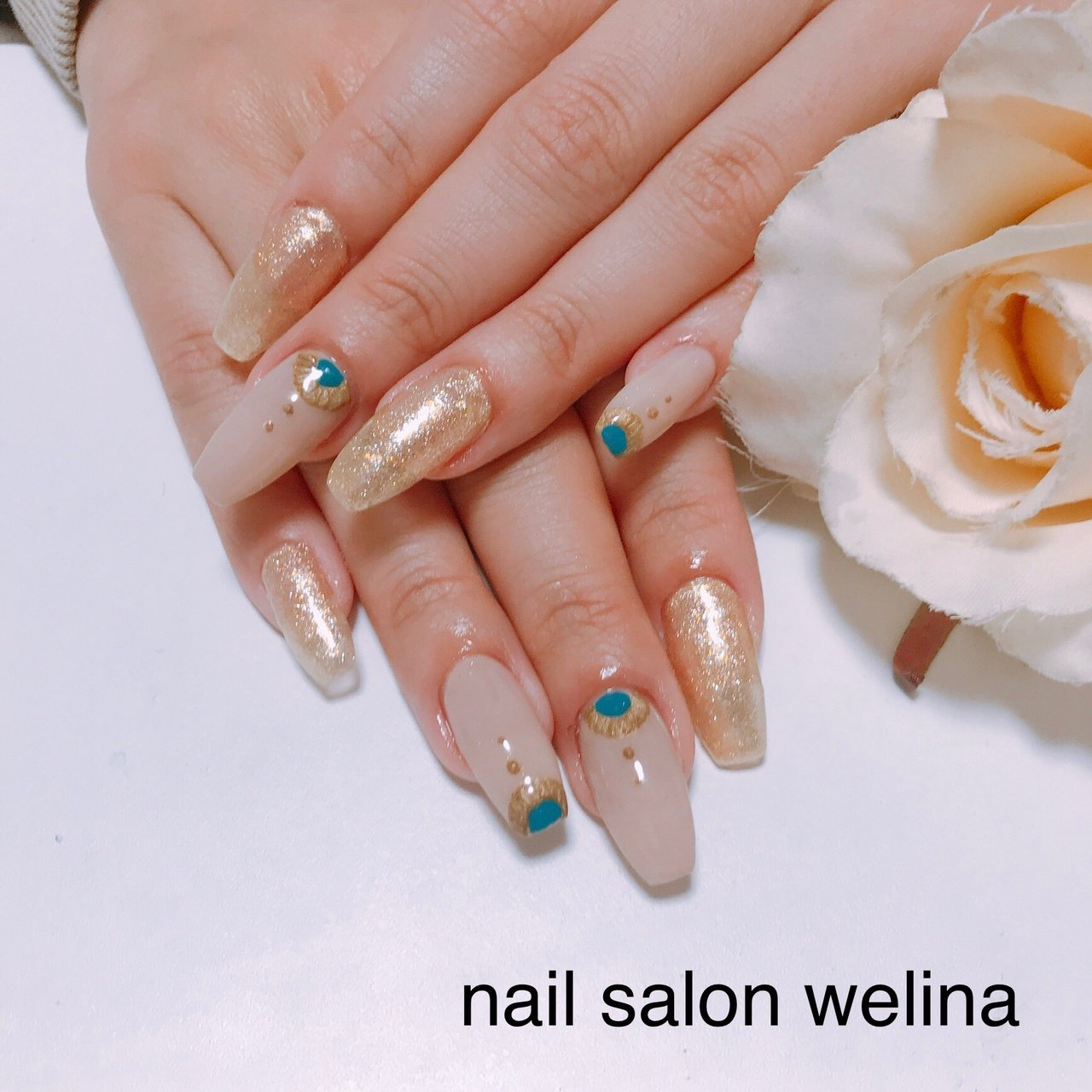 ハンド ロング ベージュ ジェル お客様 Nailsalonwelinaのネイルデザイン No ネイルブック