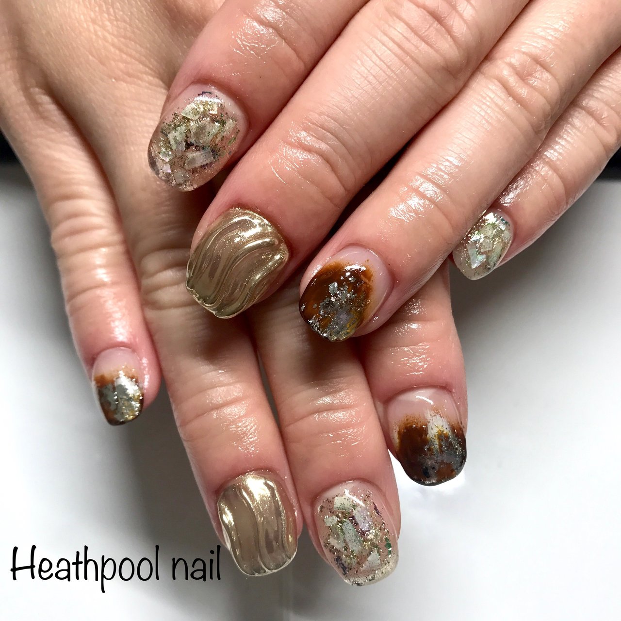 ハンド シェル 3d ホイル ミラー Heathpoolnailのネイルデザイン No ネイルブック