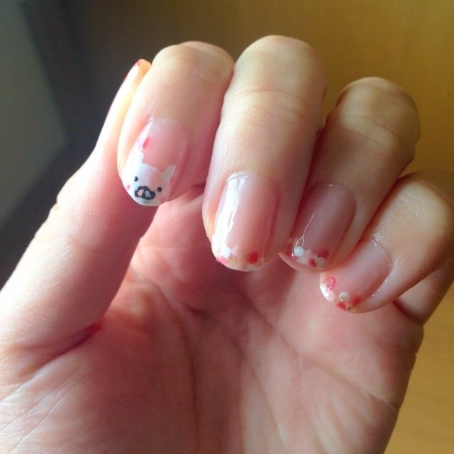 春 デート ハンド 変形フレンチ キャラクター A Amerinnのネイルデザイン No ネイルブック