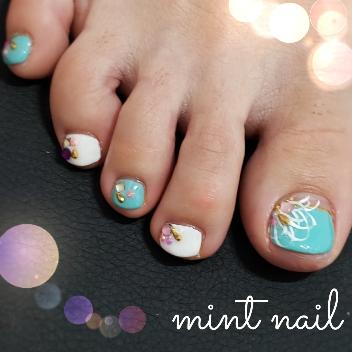 春 夏 卒業式 入学式 フット Mint Fleur ミントフルールのネイルデザイン No ネイルブック