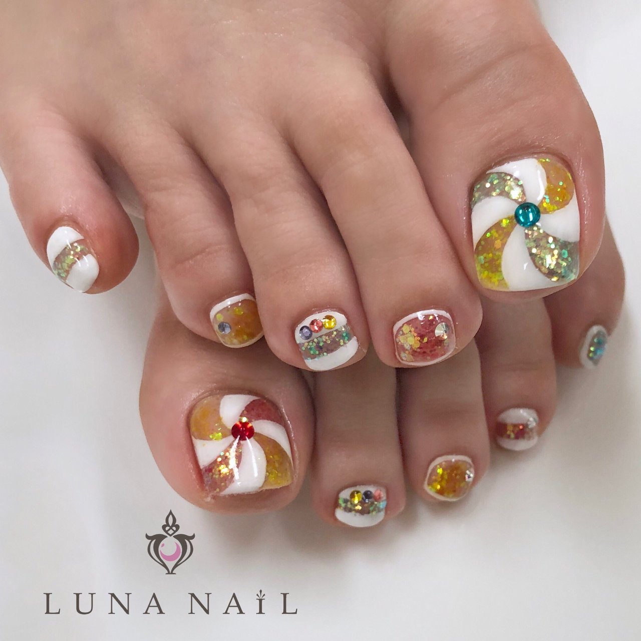 春 夏 デート 女子会 フット Luna Nail のネイルデザイン No ネイルブック