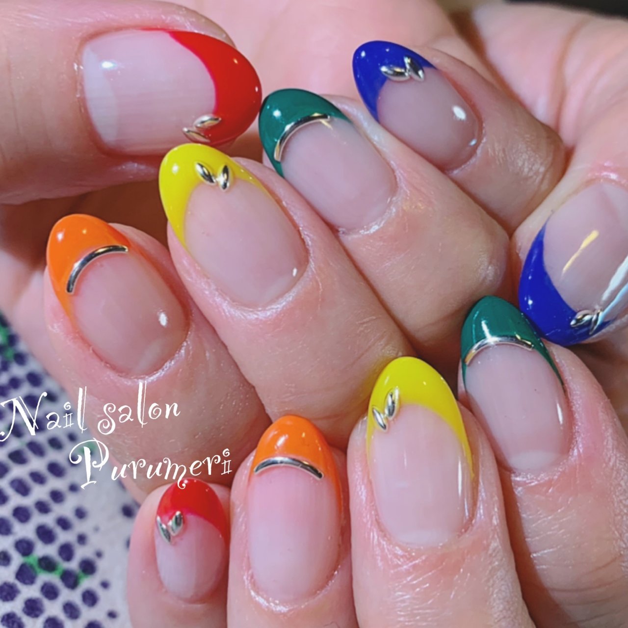 春 ハンド フレンチ ミディアム オレンジ Nail Purumeriのネイルデザイン No ネイルブック