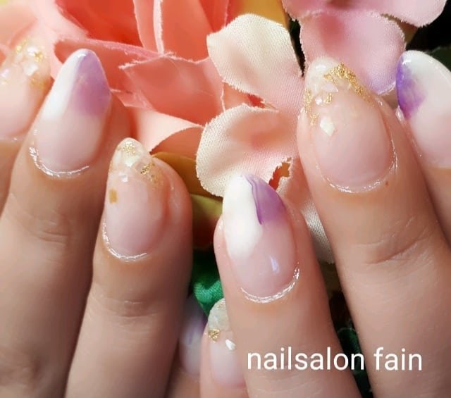 春 ニュアンス ショート クリア ジェル Nailfainのネイルデザイン No ネイルブック