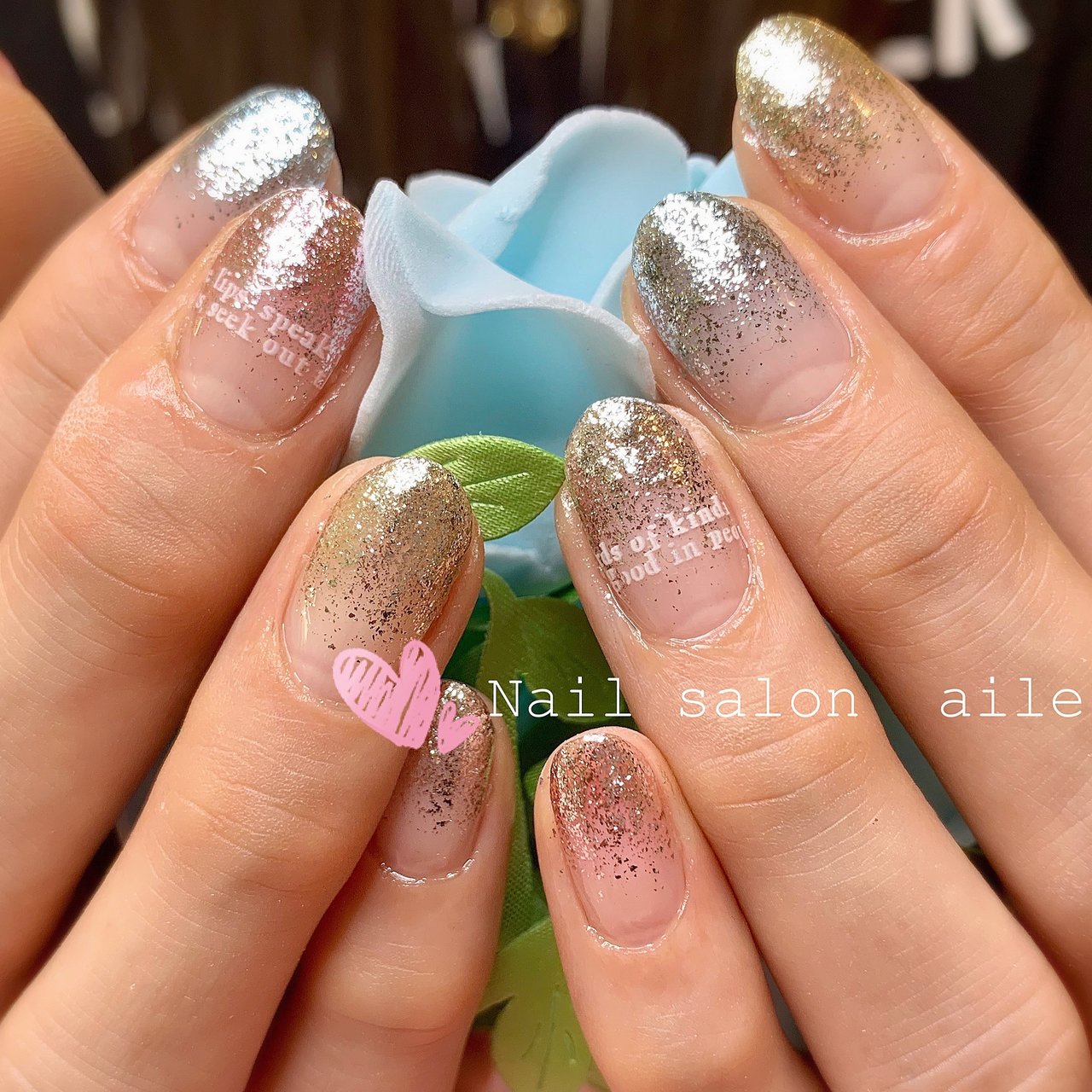 オールシーズン ハンド シンプル グラデーション ラメ Nail Salon Aileのネイルデザイン No ネイルブック