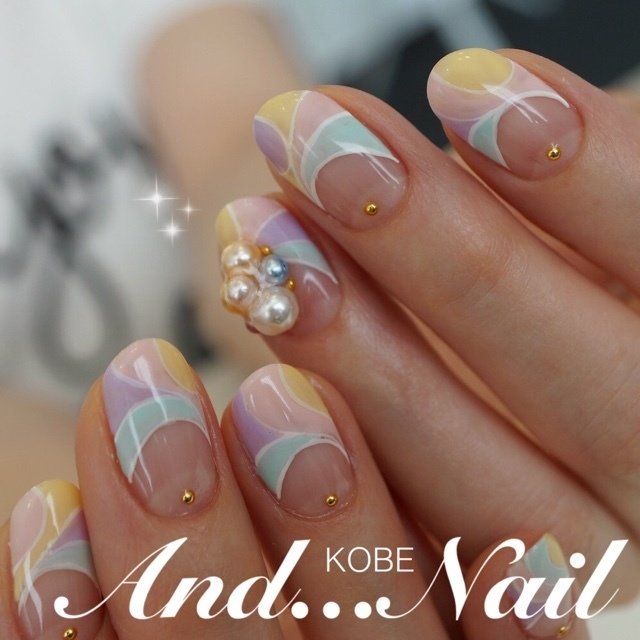 春 夏 リゾート ハンド フレンチ 白川麻里 神戸アンドネイルのネイルデザイン No ネイルブック