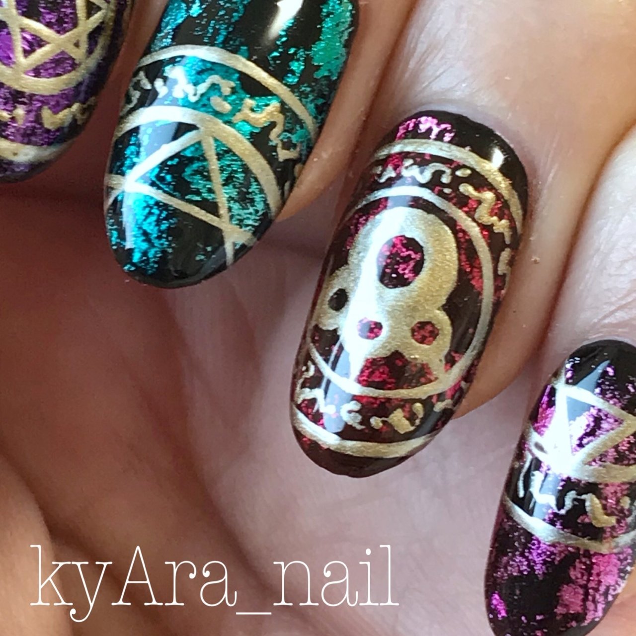 ライブ ハロウィン ハンド 痛ネイル キャラクター Kyara Nailの