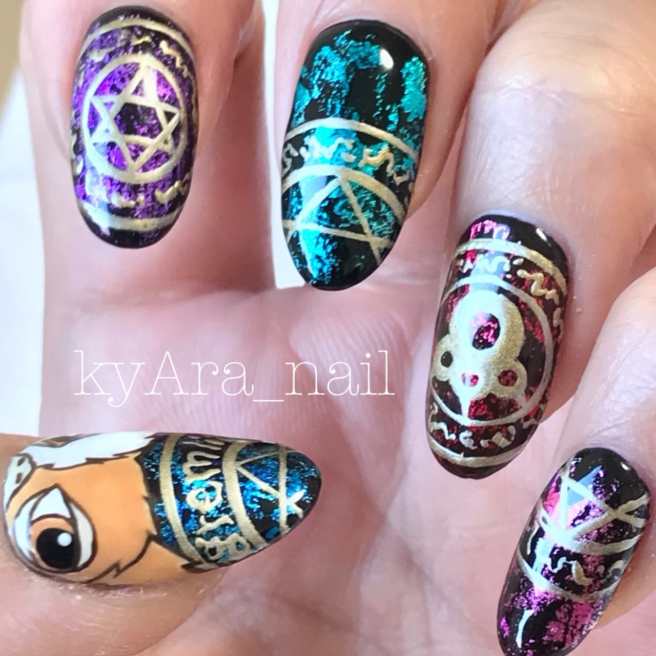 ライブ ハロウィン ハンド 痛ネイル キャラクター Kyara Nailのネイルデザイン No ネイルブック