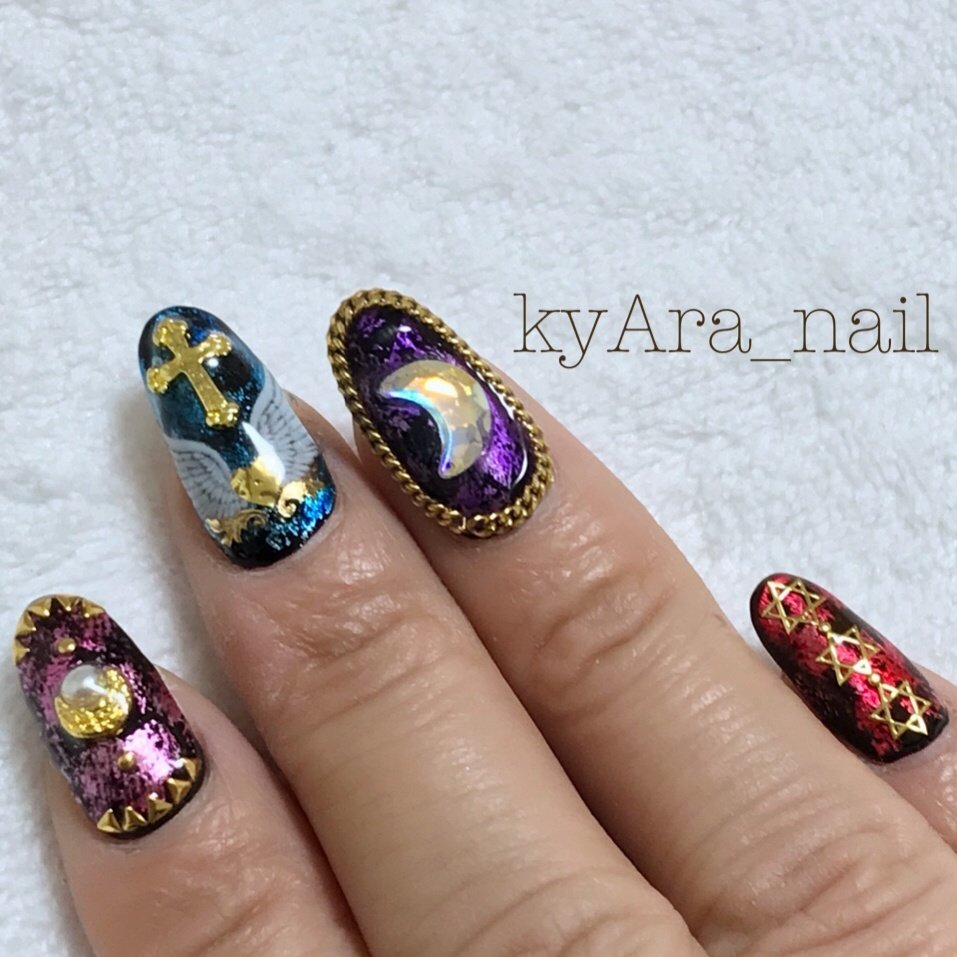 オールシーズン ライブ ハロウィン ハンド ビジュー Kyara Nailのネイルデザイン No ネイルブック